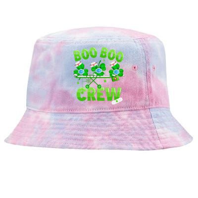 Boo Boo Crew Nurse St Patrick's Day Shamrock Face Mask Nurse Funny Gift Tie-Dyed Bucket Hat