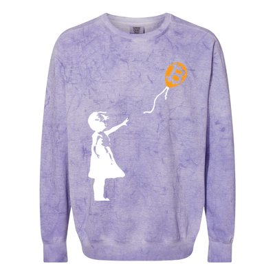 Bitcoin Balloon Cryptocurrency Colorblast Crewneck Sweatshirt