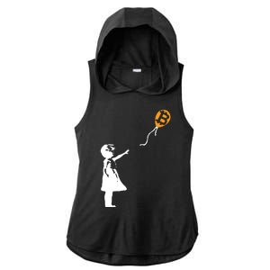 Bitcoin Balloon Cryptocurrency Ladies PosiCharge Tri-Blend Wicking Draft Hoodie Tank