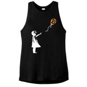 Bitcoin Balloon Cryptocurrency Ladies PosiCharge Tri-Blend Wicking Tank