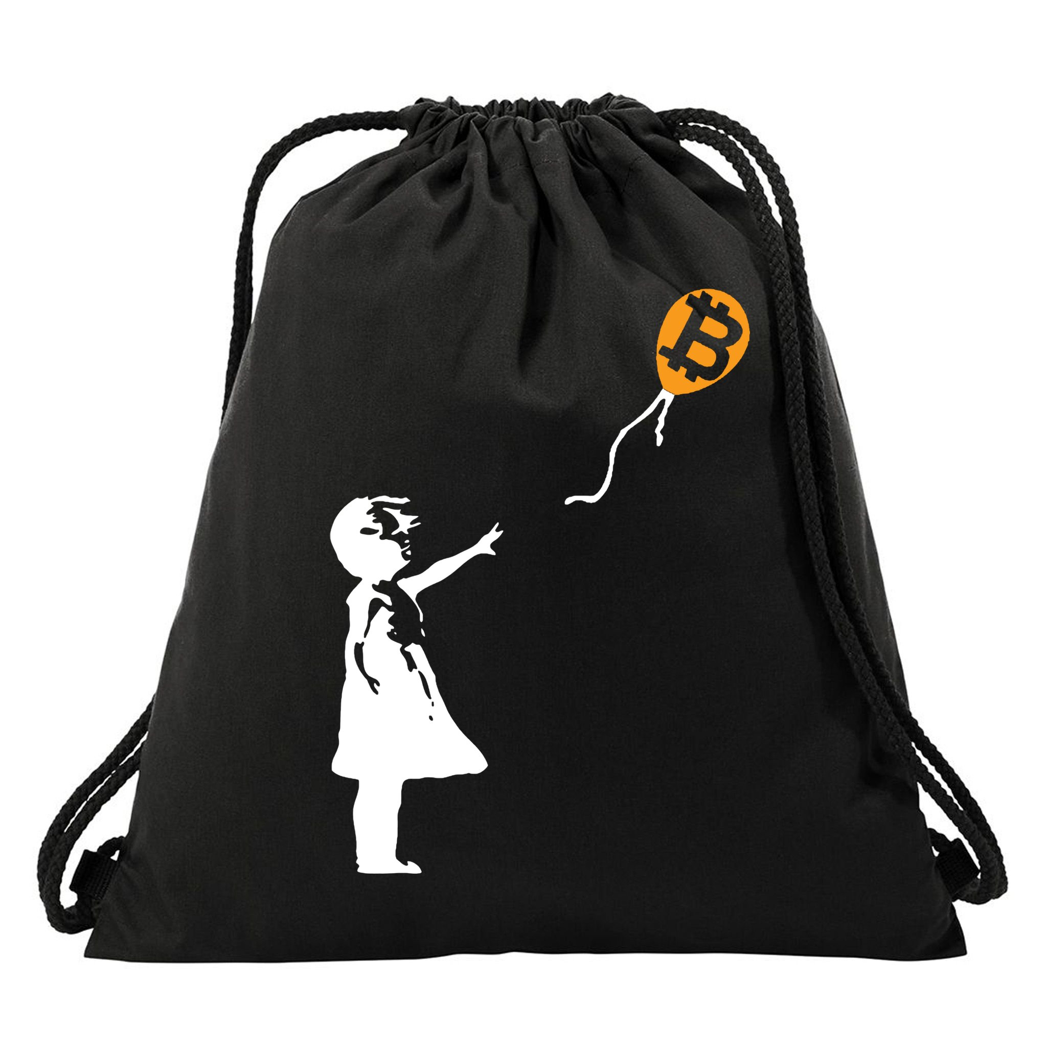 Bitcoin Balloon Cryptocurrency Drawstring Bag