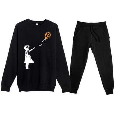 Bitcoin Balloon Cryptocurrency Premium Crewneck Sweatsuit Set