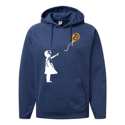 Bitcoin Balloon Cryptocurrency Performance Fleece Hoodie