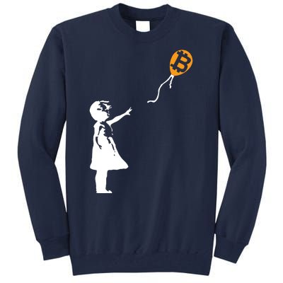 Bitcoin Balloon Cryptocurrency Tall Sweatshirt