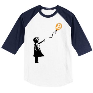 Bitcoin Balloon Cryptocurrency Baseball Sleeve Shirt