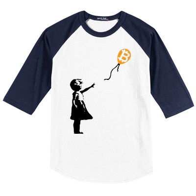 Bitcoin Balloon Cryptocurrency Baseball Sleeve Shirt