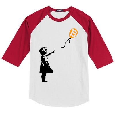 Bitcoin Balloon Cryptocurrency Kids Colorblock Raglan Jersey