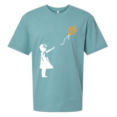 Bitcoin Balloon Cryptocurrency Sueded Cloud Jersey T-Shirt
