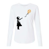 Bitcoin Balloon Cryptocurrency Womens Cotton Relaxed Long Sleeve T-Shirt