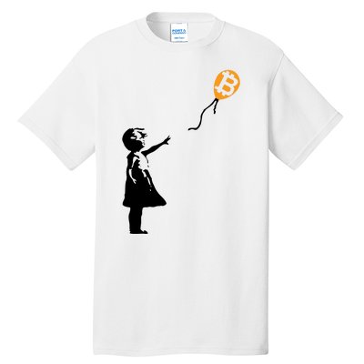 Bitcoin Balloon Cryptocurrency Tall T-Shirt