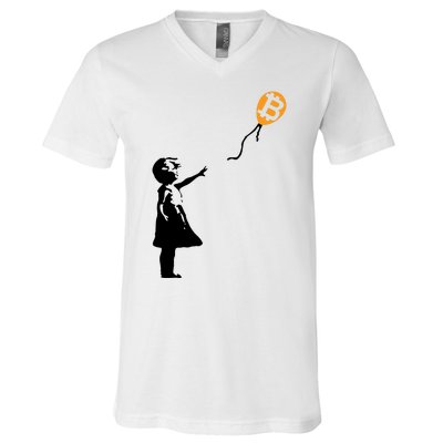 Bitcoin Balloon Cryptocurrency V-Neck T-Shirt