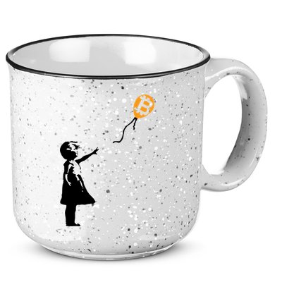 Bitcoin Balloon Cryptocurrency 15oz Campfire Ceramic Mug