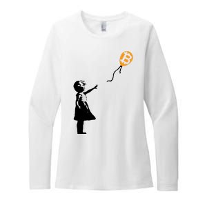 Bitcoin Balloon Cryptocurrency Womens CVC Long Sleeve Shirt