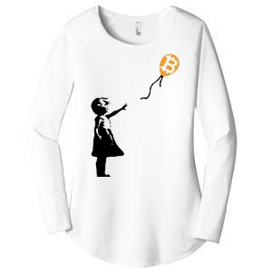 Bitcoin Balloon Cryptocurrency Women's Perfect Tri Tunic Long Sleeve Shirt