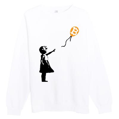 Bitcoin Balloon Cryptocurrency Premium Crewneck Sweatshirt