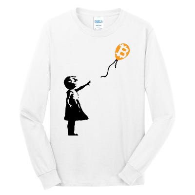 Bitcoin Balloon Cryptocurrency Tall Long Sleeve T-Shirt