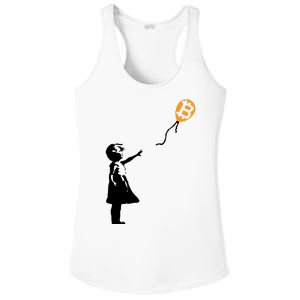 Bitcoin Balloon Cryptocurrency Ladies PosiCharge Competitor Racerback Tank