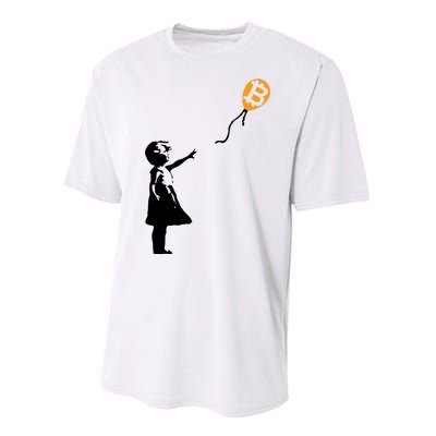 Bitcoin Balloon Cryptocurrency Performance Sprint T-Shirt