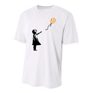 Bitcoin Balloon Cryptocurrency Youth Performance Sprint T-Shirt