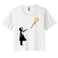 Bitcoin Balloon Cryptocurrency Women's Crop Top Tee