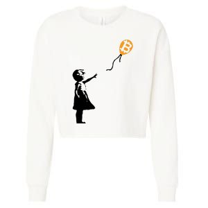 Bitcoin Balloon Cryptocurrency Cropped Pullover Crew