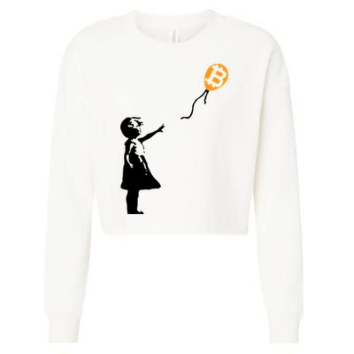 Bitcoin Balloon Cryptocurrency Cropped Pullover Crew
