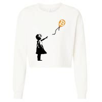 Bitcoin Balloon Cryptocurrency Cropped Pullover Crew