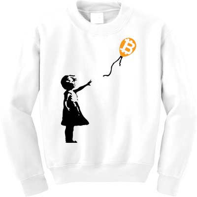 Bitcoin Balloon Cryptocurrency Kids Sweatshirt