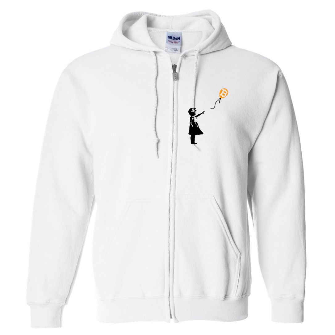 Bitcoin Balloon Cryptocurrency Full Zip Hoodie