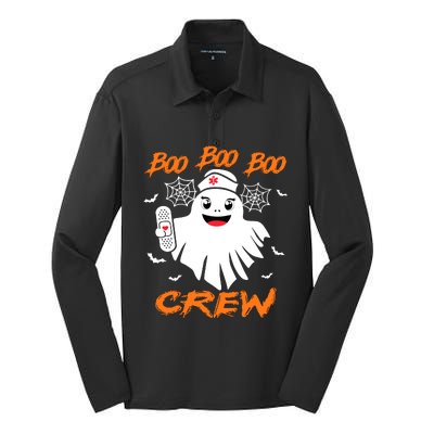 Boo Boo Crew Nurse Halloween Nurse Silk Touch Performance Long Sleeve Polo