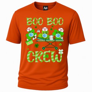 Boo Boo Crew Nurse St Patrick's Day Shamrock Face Mask Nurse Funny Gift Cooling Performance Crew T-Shirt