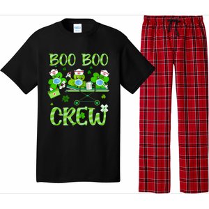 Boo Boo Crew Nurse St Patrick's Day Shamrock Face Mask Nurse Funny Gift Pajama Set