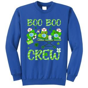 Boo Boo Crew Nurse St Patrick's Day Shamrock Face Mask Nurse Funny Gift Sweatshirt