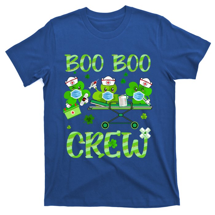 Boo Boo Crew Nurse St Patrick's Day Shamrock Face Mask Nurse Funny Gift T-Shirt