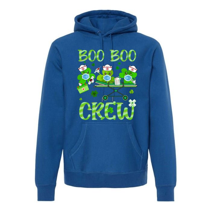 Boo Boo Crew Nurse St Patrick's Day Shamrock Face Mask Nurse Funny Gift Premium Hoodie