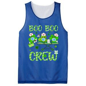 Boo Boo Crew Nurse St Patrick's Day Shamrock Face Mask Nurse Funny Gift Mesh Reversible Basketball Jersey Tank