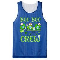 Boo Boo Crew Nurse St Patrick's Day Shamrock Face Mask Nurse Funny Gift Mesh Reversible Basketball Jersey Tank