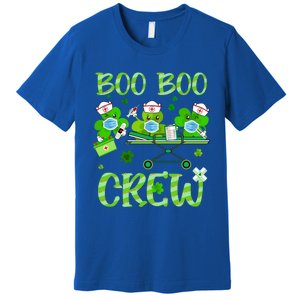 Boo Boo Crew Nurse St Patrick's Day Shamrock Face Mask Nurse Funny Gift Premium T-Shirt