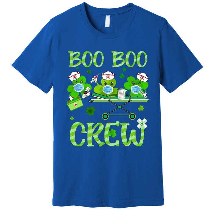 Boo Boo Crew Nurse St Patrick's Day Shamrock Face Mask Nurse Funny Gift Premium T-Shirt