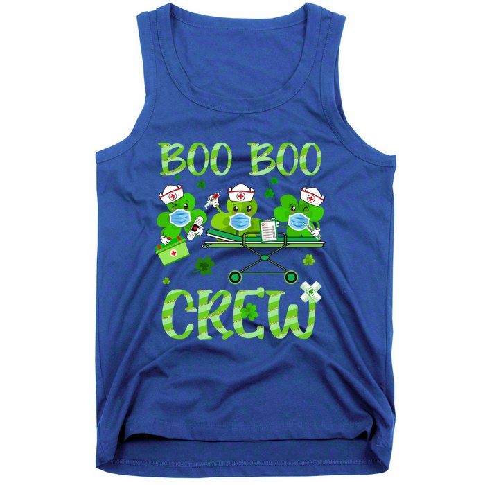 Boo Boo Crew Nurse St Patrick's Day Shamrock Face Mask Nurse Funny Gift Tank Top