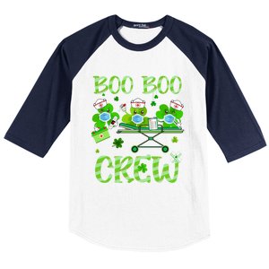 Boo Boo Crew Nurse St Patrick's Day Shamrock Face Mask Nurse Funny Gift Baseball Sleeve Shirt