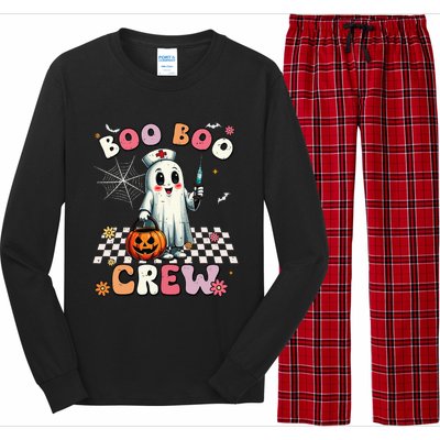 Boo Boo Crew Halloween Ghost Nurse Long Sleeve Pajama Set