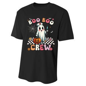 Boo Boo Crew Halloween Ghost Nurse Performance Sprint T-Shirt