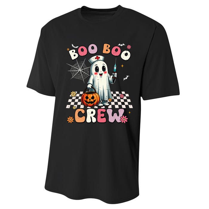 Boo Boo Crew Halloween Ghost Nurse Performance Sprint T-Shirt