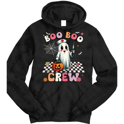 Boo Boo Crew Halloween Ghost Nurse Tie Dye Hoodie