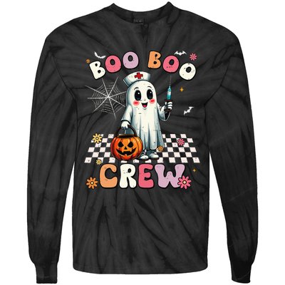 Boo Boo Crew Halloween Ghost Nurse Tie-Dye Long Sleeve Shirt