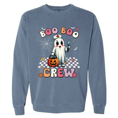 Boo Boo Crew Halloween Ghost Nurse Garment-Dyed Sweatshirt