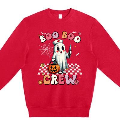 Boo Boo Crew Halloween Ghost Nurse Premium Crewneck Sweatshirt