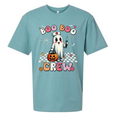 Boo Boo Crew Halloween Ghost Nurse Sueded Cloud Jersey T-Shirt