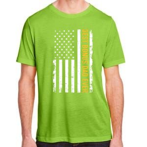 Best Bonus Dad Ever With Us American Flag Gift Adult ChromaSoft Performance T-Shirt